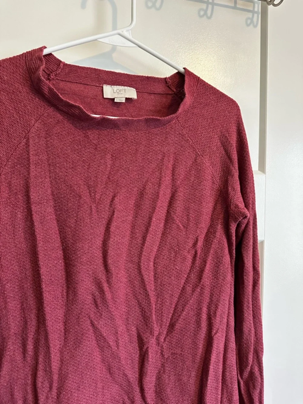 LOFT Outlet Raspberry Knit Sweater - Picture 2 of 5
